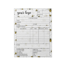 請求書営業型枠受入、ロゴの追加 ノートパッド