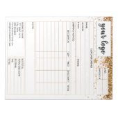 請求書営業型枠受入、ロゴの追加 ノートパッド (正面)