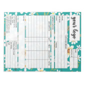 請求書営業型枠受入、ロゴの追加 ノートパッド (正面)