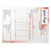 請求書営業型枠受入、ロゴの追加 ノートパッド (正面)