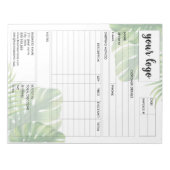 請求書営業型枠受入、ロゴの追加 ノートパッド (正面)