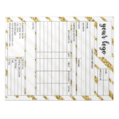 請求書営業型枠受入、ロゴの追加 ノートパッド (正面)