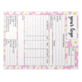 請求書営業型枠受入、ロゴの追加 ノートパッド (正面)