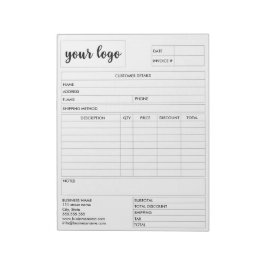 請求書営業型枠受入、ロゴの追加 ノートパッド