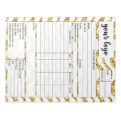 請求書営業型枠受入、ロゴの追加 ノートパッド (正面)