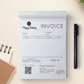 請求書売上受入小規模企業のベーカリーアイコン ノートパッド