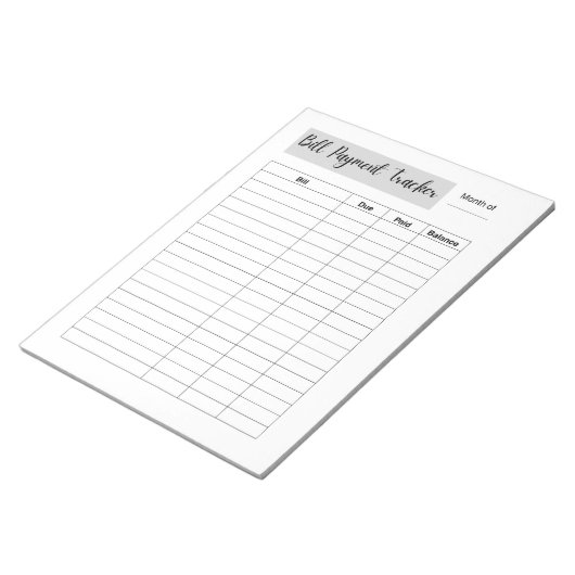 請求書支払いトラッカー ノートパッド (アングル)