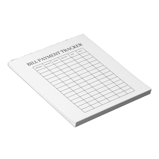 請求書支払いトラッカー ノートパッド (アングル)