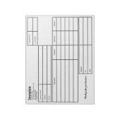 請求書白黒業務シンプルテンプレート ノートパッド (回転)