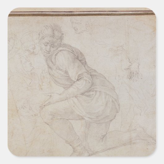請求書5211-75 Fawkener Recto Kneeling man スクエアシール (正面)
