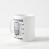 請求額に罪悪感 – おもしろい携帯電話のオーバー充電パロディグッズ コーヒーマグカップ (正面左)