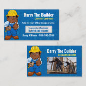 請負人漫画アフリカ系アメリカ人名刺 名刺 (正面/裏面)