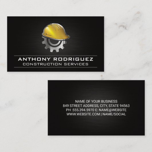 請負人 | 建築ブルーカラー 名刺 (正面/裏面)