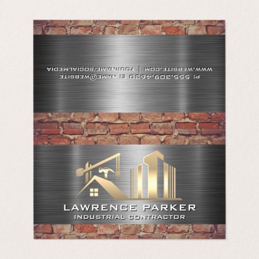 請負人 |鋼レンガ |建築サイト 名刺 (外部フラット)