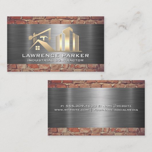 請負人 |鋼レンガ |建築サイト 名刺 (正面/裏面)