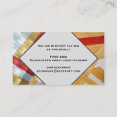 請負業者用のジオメトリック木目の床パターン 名刺 (裏面)