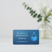 請負業者給排水衛生設備配管サービスのウォータードロップデザイン 名刺 (スタンド正面)