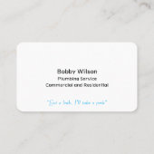 請負業者給排水衛生設備配管サービスのウォータードロップデザイン 名刺 (裏面)