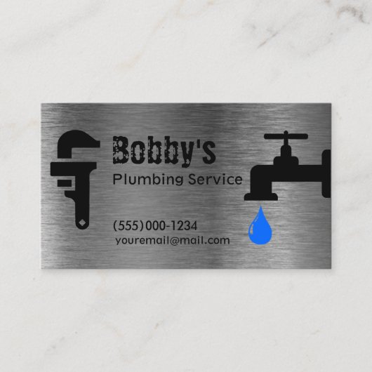 請負業者給排水衛生設備配管サービスクロームデザイン 名刺 (正面)