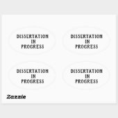 論文を作成中 楕円形シール (シート)