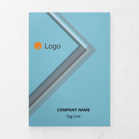 論理モノクロ幾何学レトロ角度 三つ折りカード (カバー)