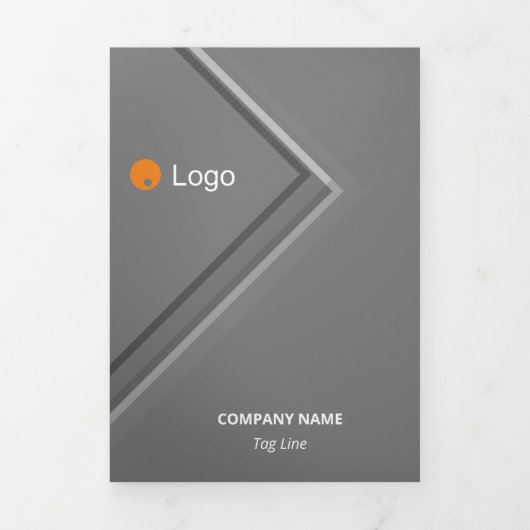 論理モノクロ幾何学レトロ角度 三つ折りカード (カバー)