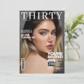 論説誌の表紙の写真30歳の誕生日 招待状 (スタンド正面)
