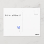 諦めないで!- がんと闘う - かわいいライラック風船 ポストカード (裏面)