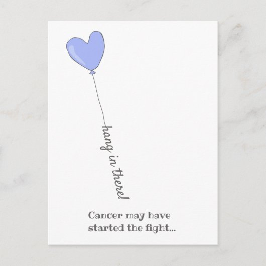 諦めないで!- がんと闘う - かわいいライラック風船 ポストカード (正面)