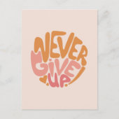 諦めないで - ピンクとオレンジの毎日やる気アップメッセージ ポストカード (正面)