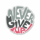 諦めないで - 希望に満ちた白 シール (正面)