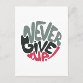 諦めないで - 心を奮い立たせる 白 ポストカード (正面)