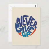 諦めないで - 青と赤の誕生日名言 ポストカード (正面/裏面)
