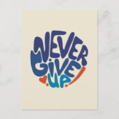 諦めないで - 青と赤の誕生日名言 ポストカード (正面)