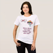 諦めない+頑張る+勉強+かわいい学生 トライブレンドTシャツ (正面全面)