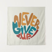 諦めるな - かわいいモチベーションのメッセージ タペストリー (正面)