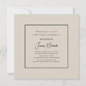 諸君モダン50歳と素晴らしい誕生日パーティー 招待状 (裏面)