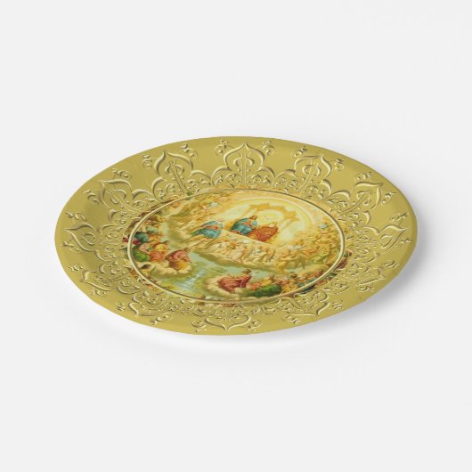 諸聖人の祝日の宴会日のパーティーのお祝い ペーパープレート (アングル)