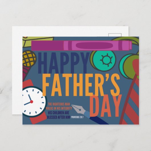諺に満ちた父の日20時7分 ポストカード (正面/裏面)