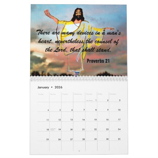 諺の神々語カレンダー カレンダー (1月 2026)