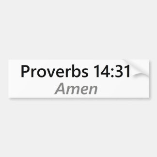 諺の14:31 バンパーステッカー