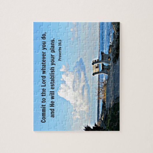 諺の16:3は主にものは何でも託します。 ジグソーパズル (縦)