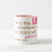 諺の16:3 ツートーンマグカップ (中央)