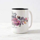 諺の31:25彼女は強さで着ます ツートーンマグカップ (正面右)