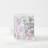 諺の31:25彼女は強さで着ます フロストグラスマグカップ (正面左)