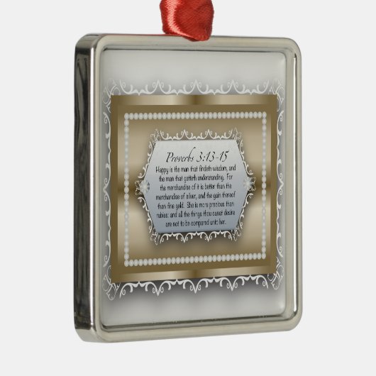 諺の3:13の知恵の金ゴールドのキリスト教の聖書の引用文 メタルオーナメント (右)