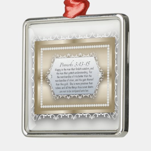 諺の3:13の知恵の金ゴールドのキリスト教の聖書の引用文 メタルオーナメント (左)