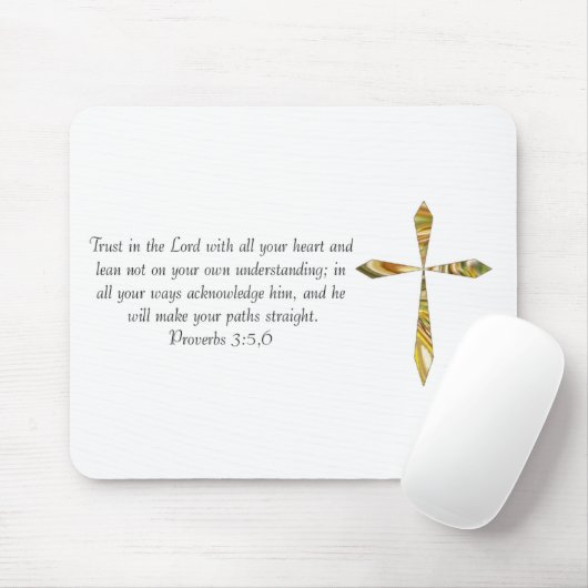 諺の3:5 - 6 マウスパッド (マウス)
