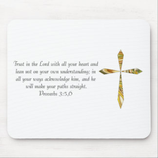 諺の3:5 - 6 マウスパッド