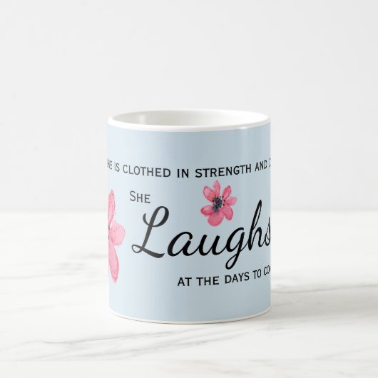 諺31の強い女性のマグ コーヒーマグカップ (中央)